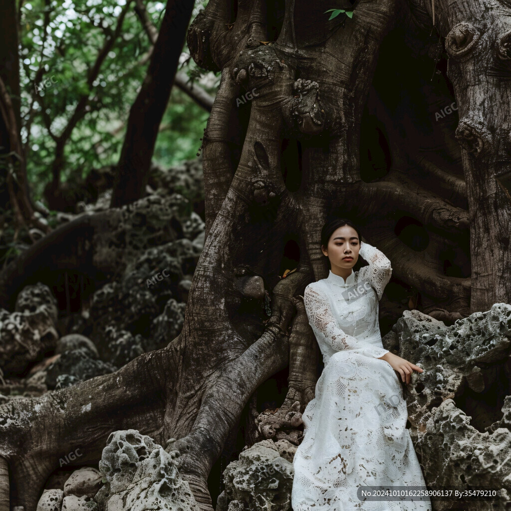 古树与美女