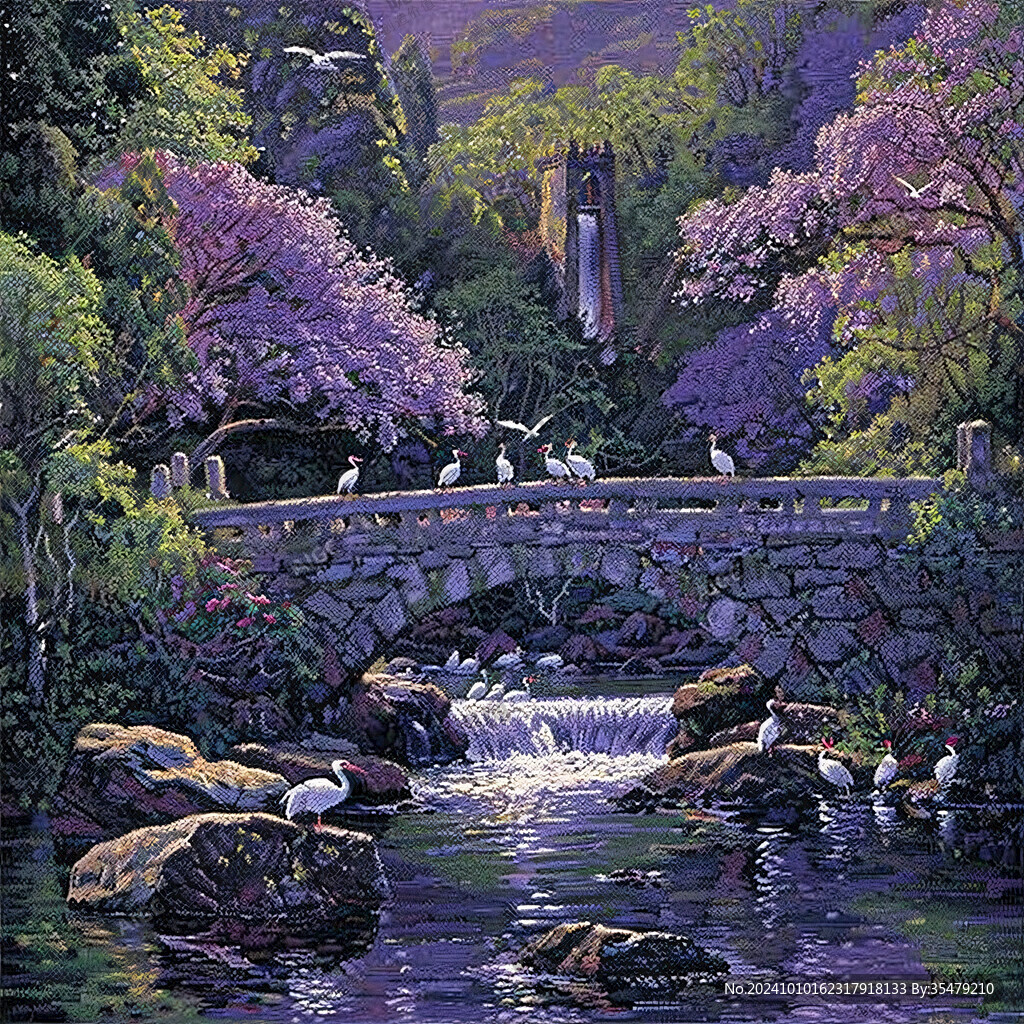 紫色溪流