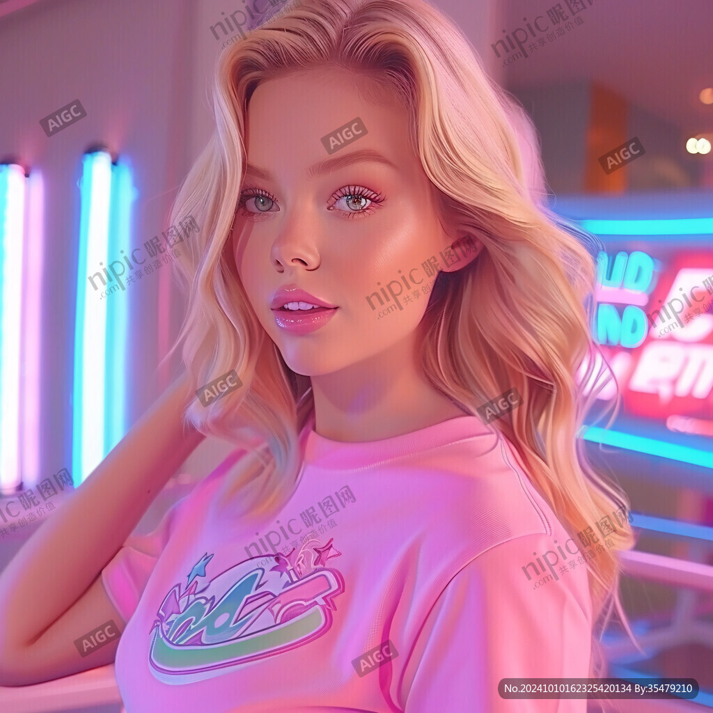 数字美女插画