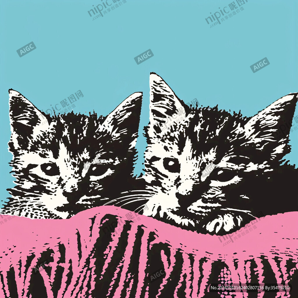 猫咪海报插画