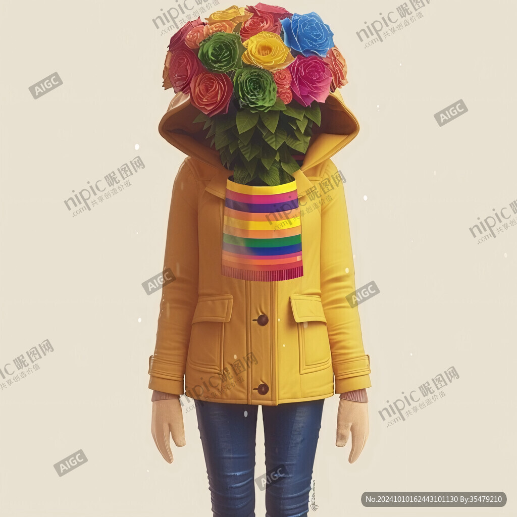花朵女孩人物素材