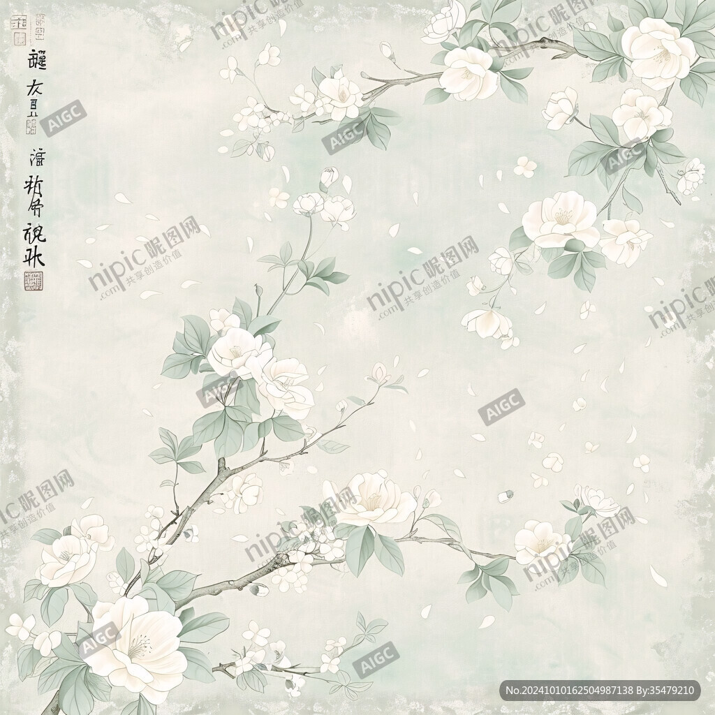 工笔玉兰墙纸壁纸