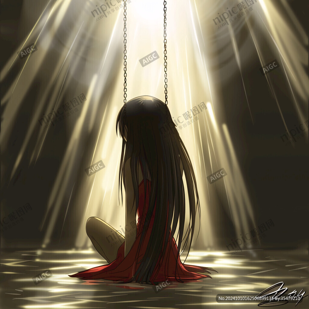 少女祈祷插画