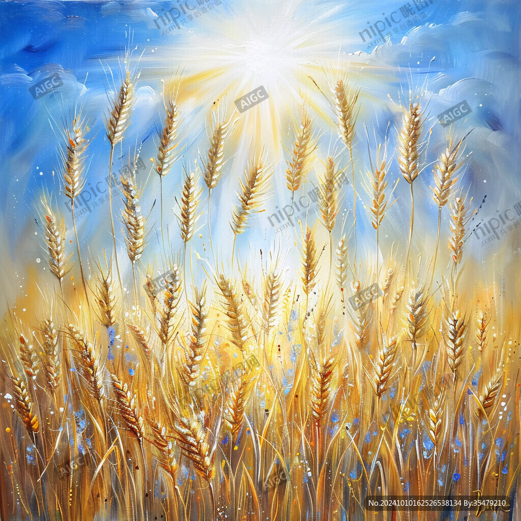 麦田水粉画