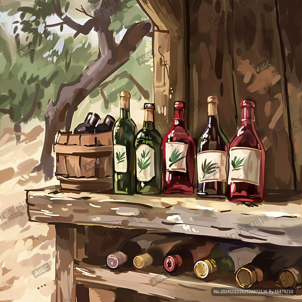 酒瓶插画