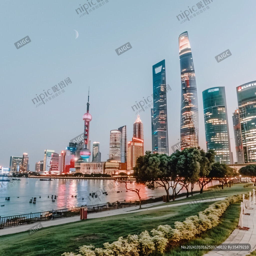 l陆家嘴现代建筑夜景