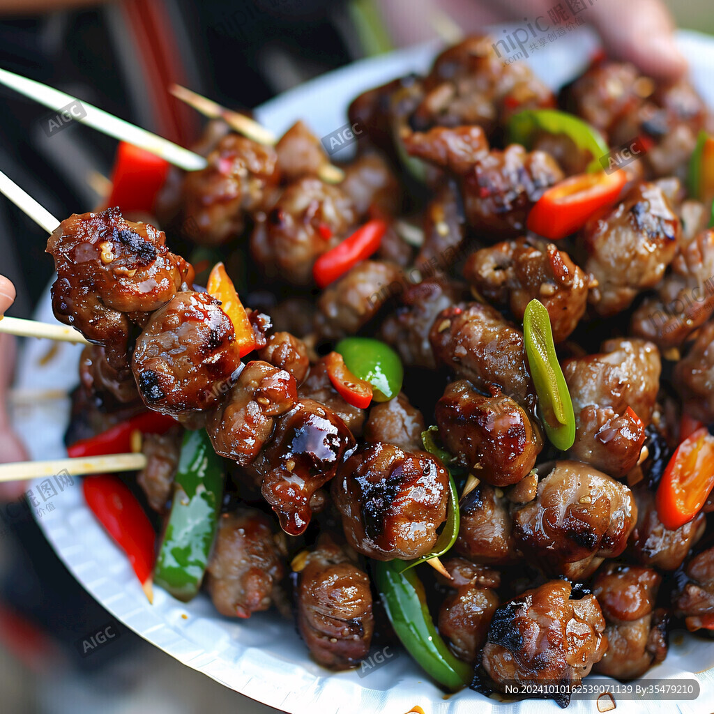 辣椒肥肠串