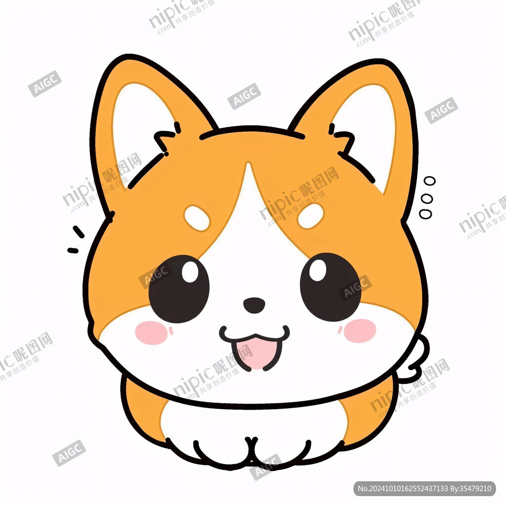 可爱的柯基犬插画
