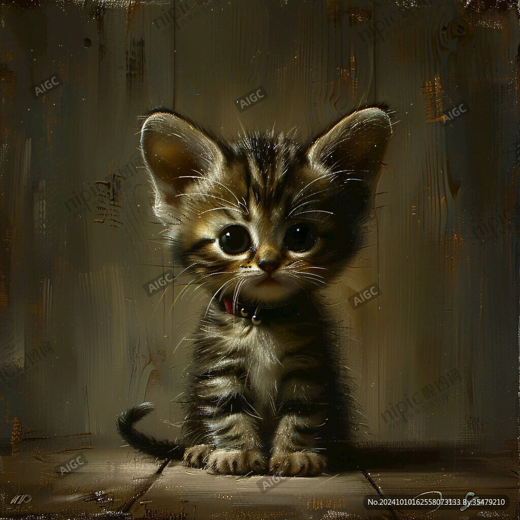 卡通小猫动物海报挂画