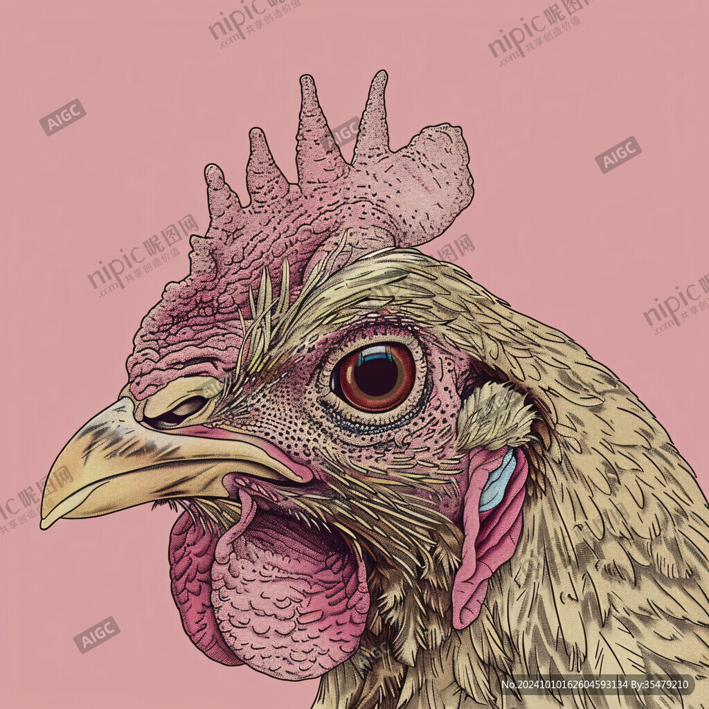 手绘鸡插画