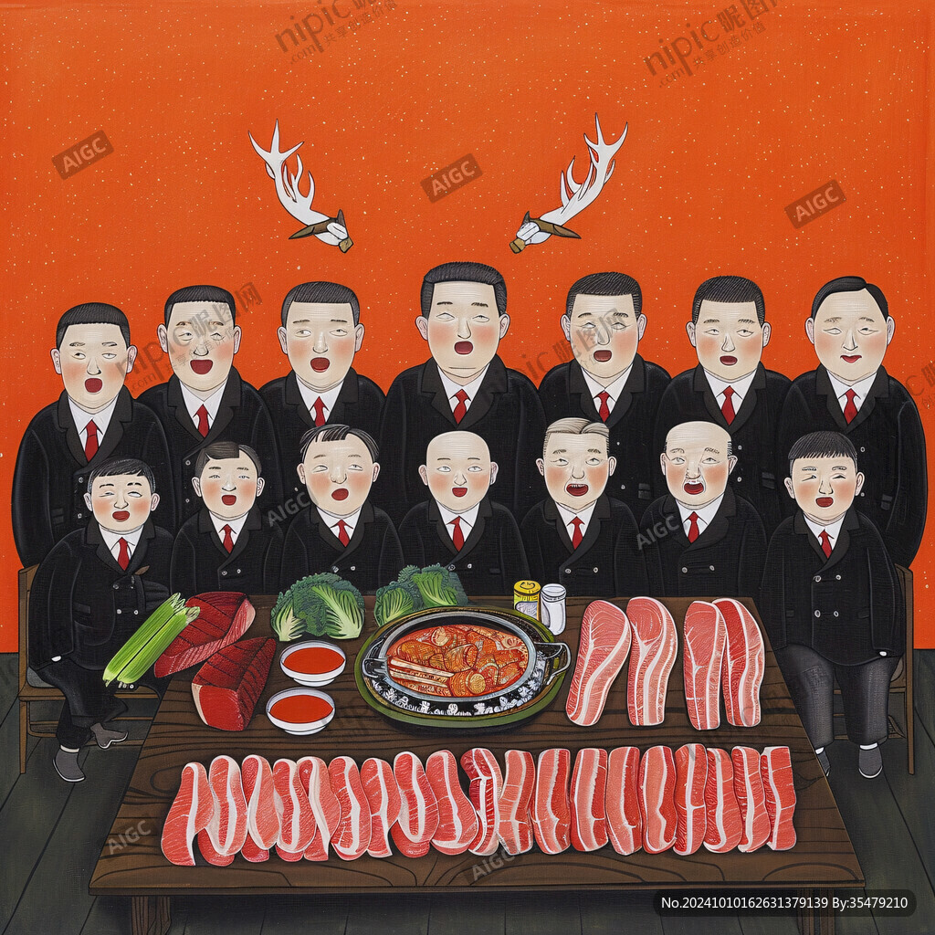 火锅店创意插画