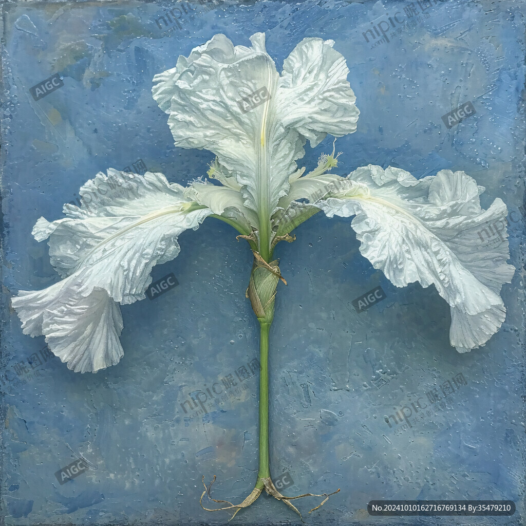 油画风格白鹤芋