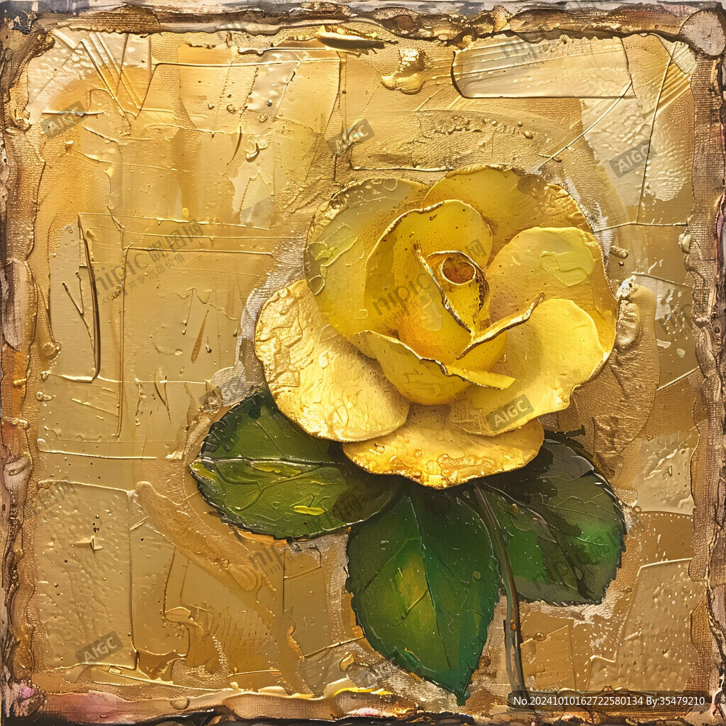 现代玫瑰花油画