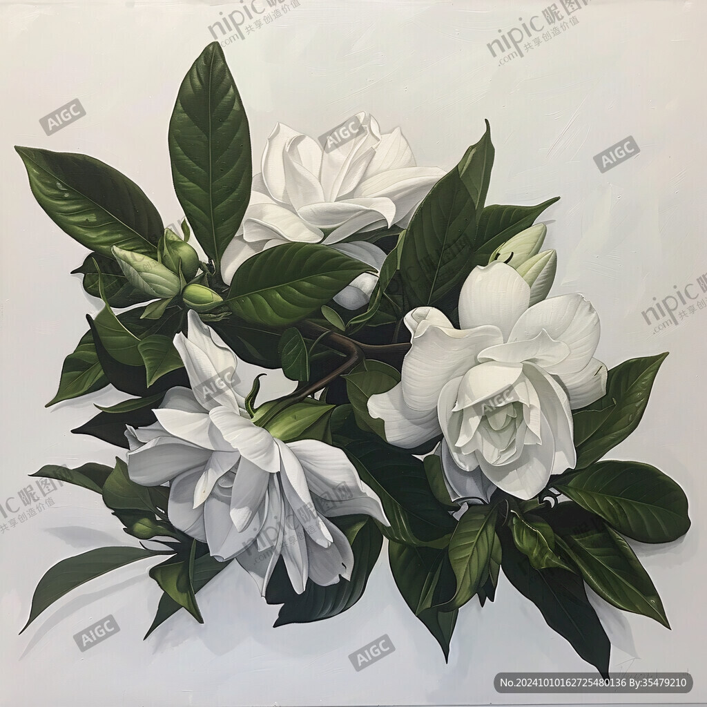 栀子花彩绘