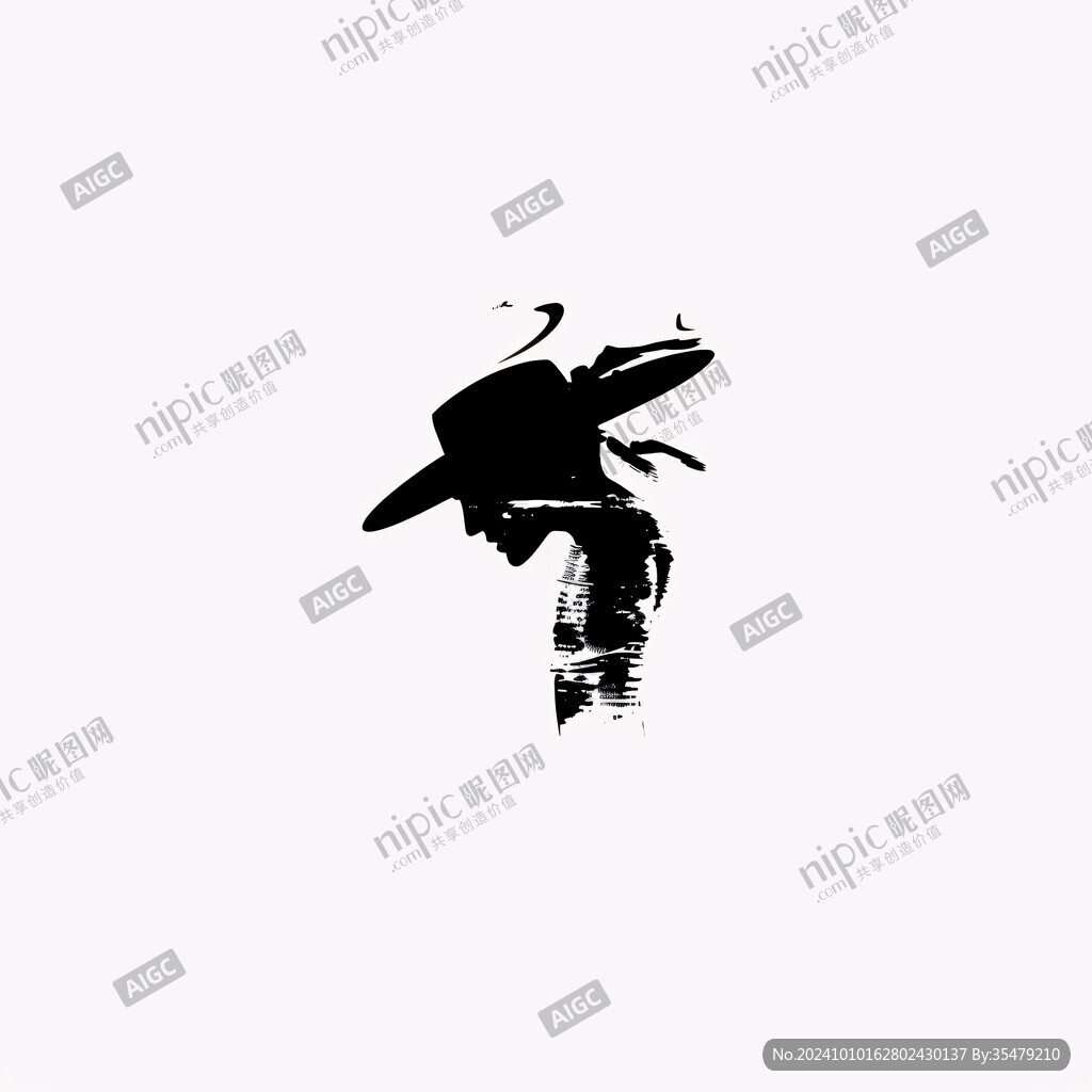 水墨创意功夫人物