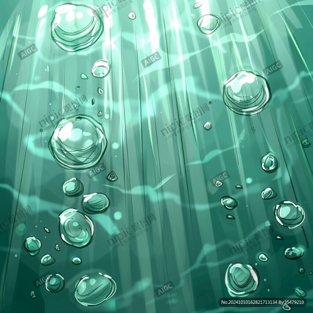 水珠手绘插画