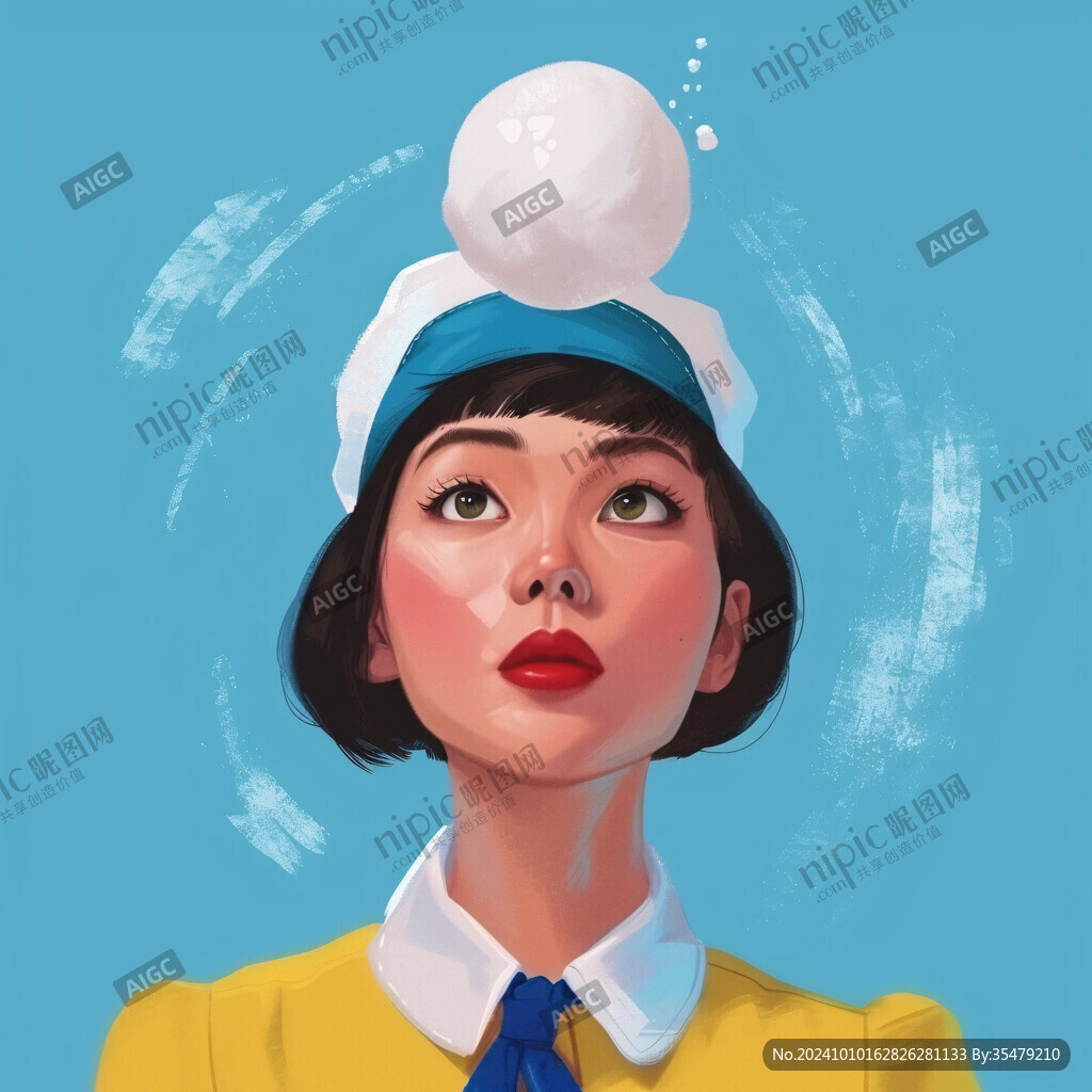 夸张插画扁平ui人物