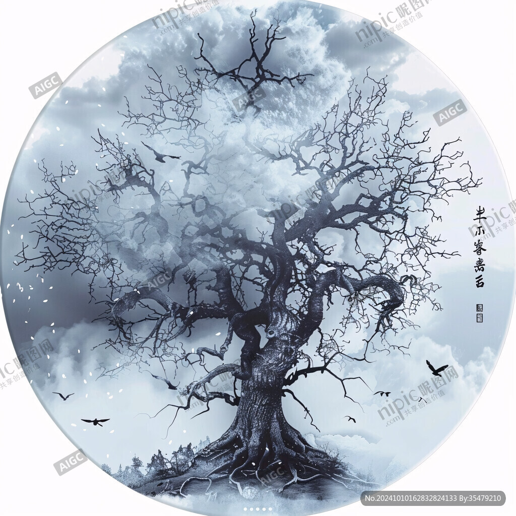 树轮水墨画