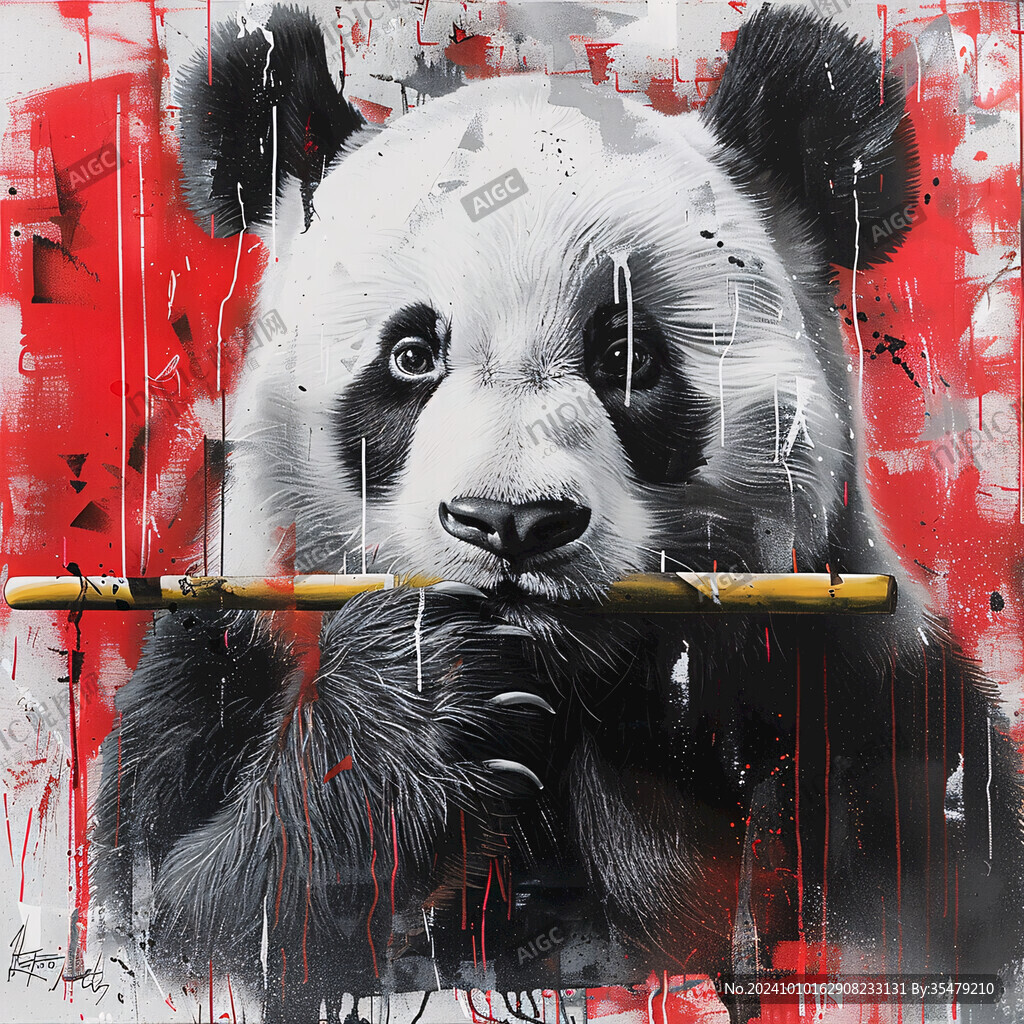 抽象画大熊猫