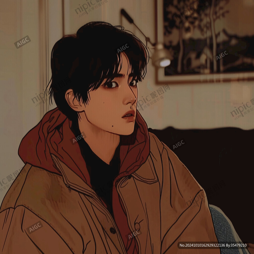 男生头像插画