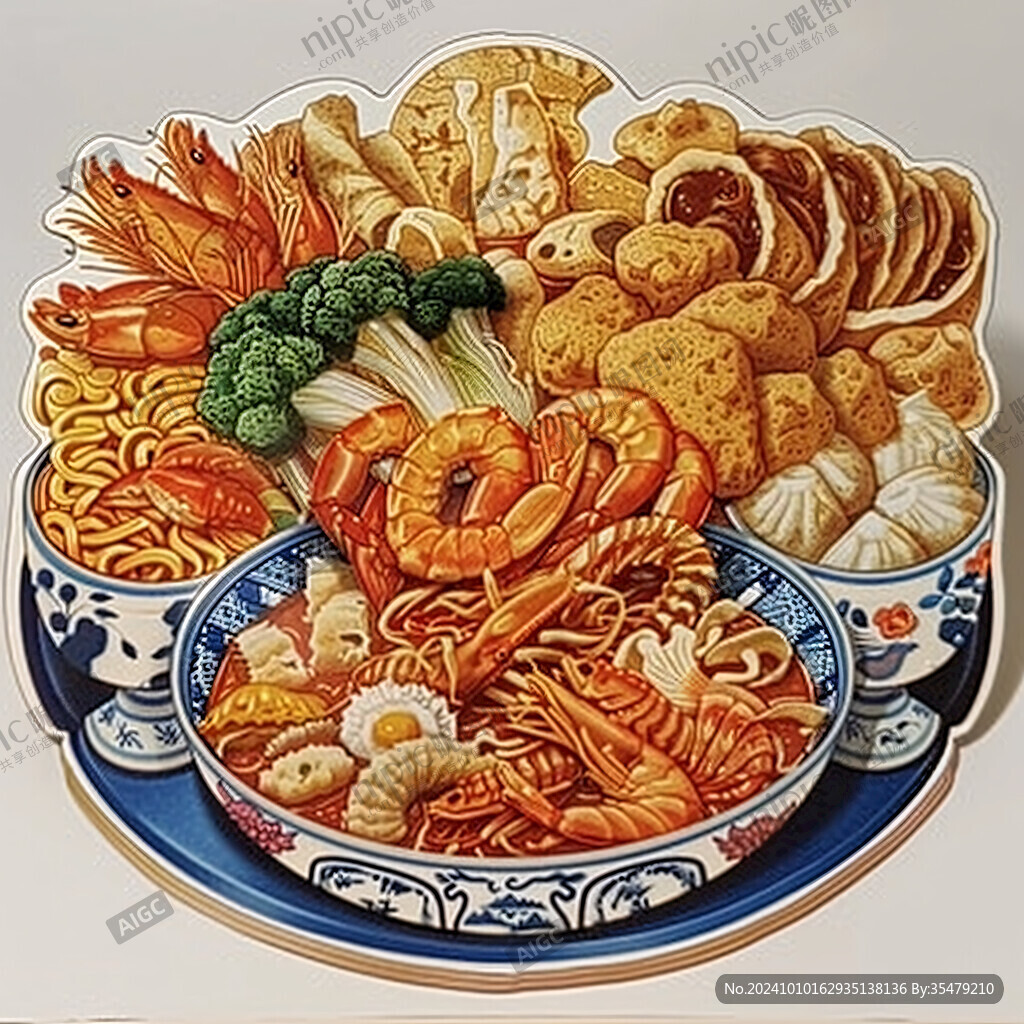 美食立体画