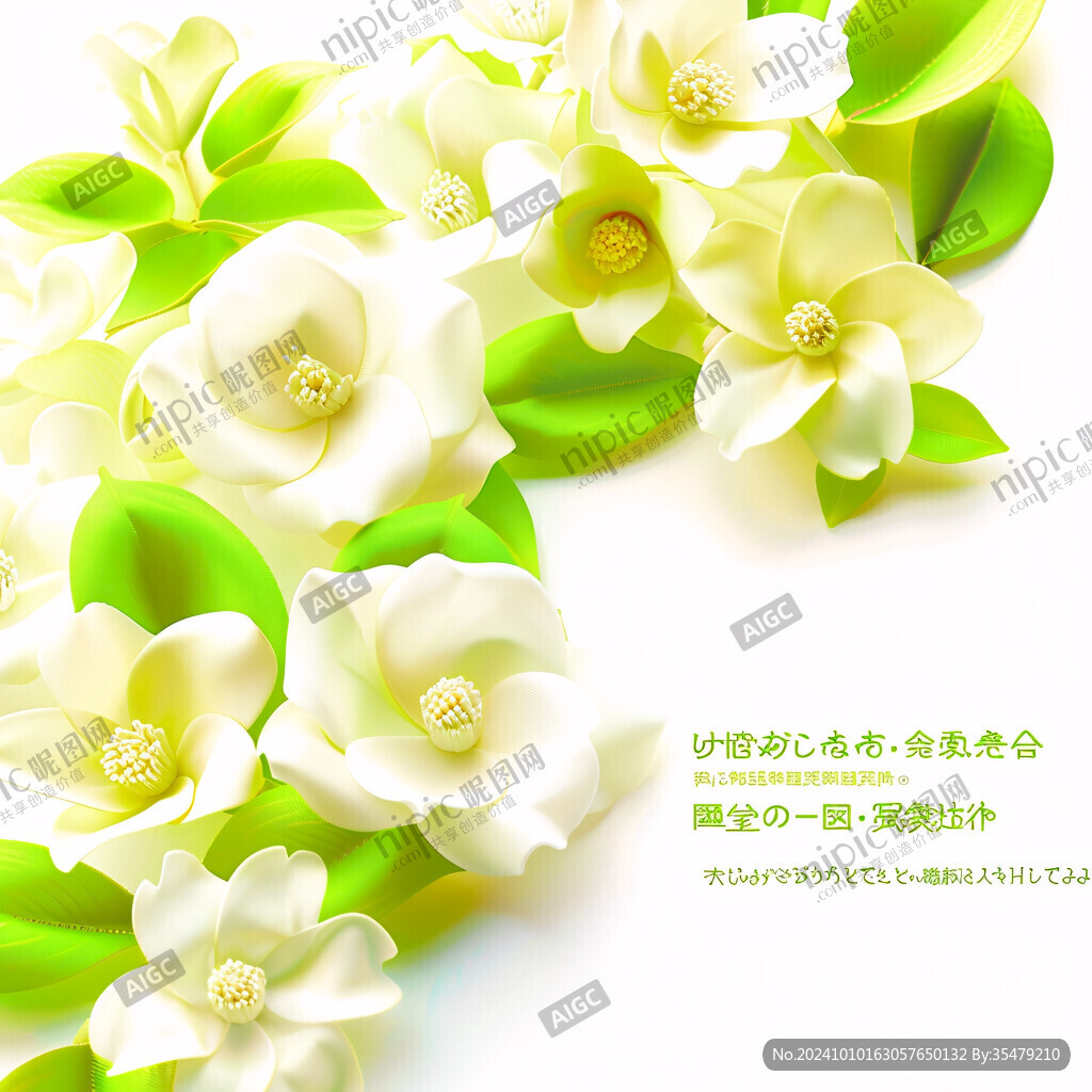 写实喷绘茉莉花