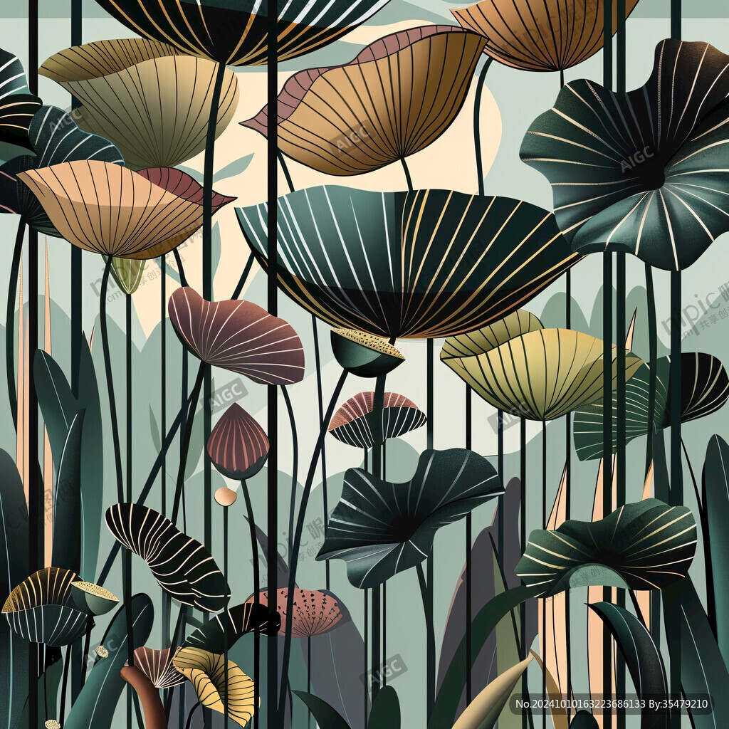 抽象植物底纹