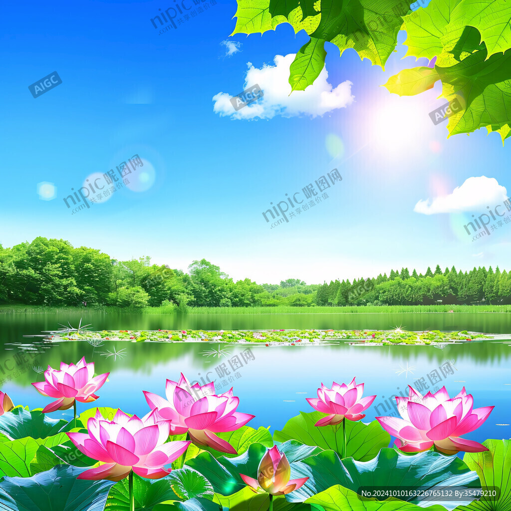 荷塘背景画