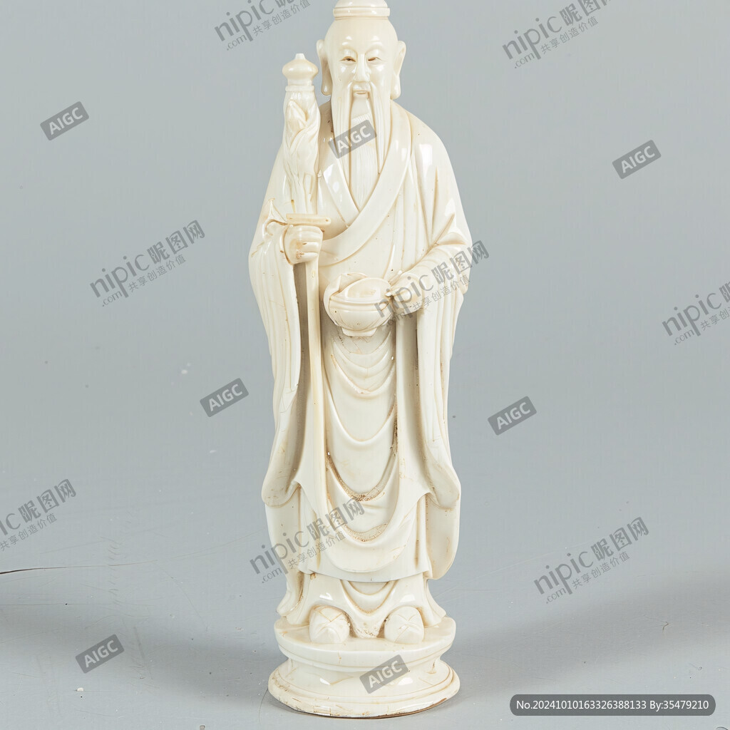 古代象牙道士像