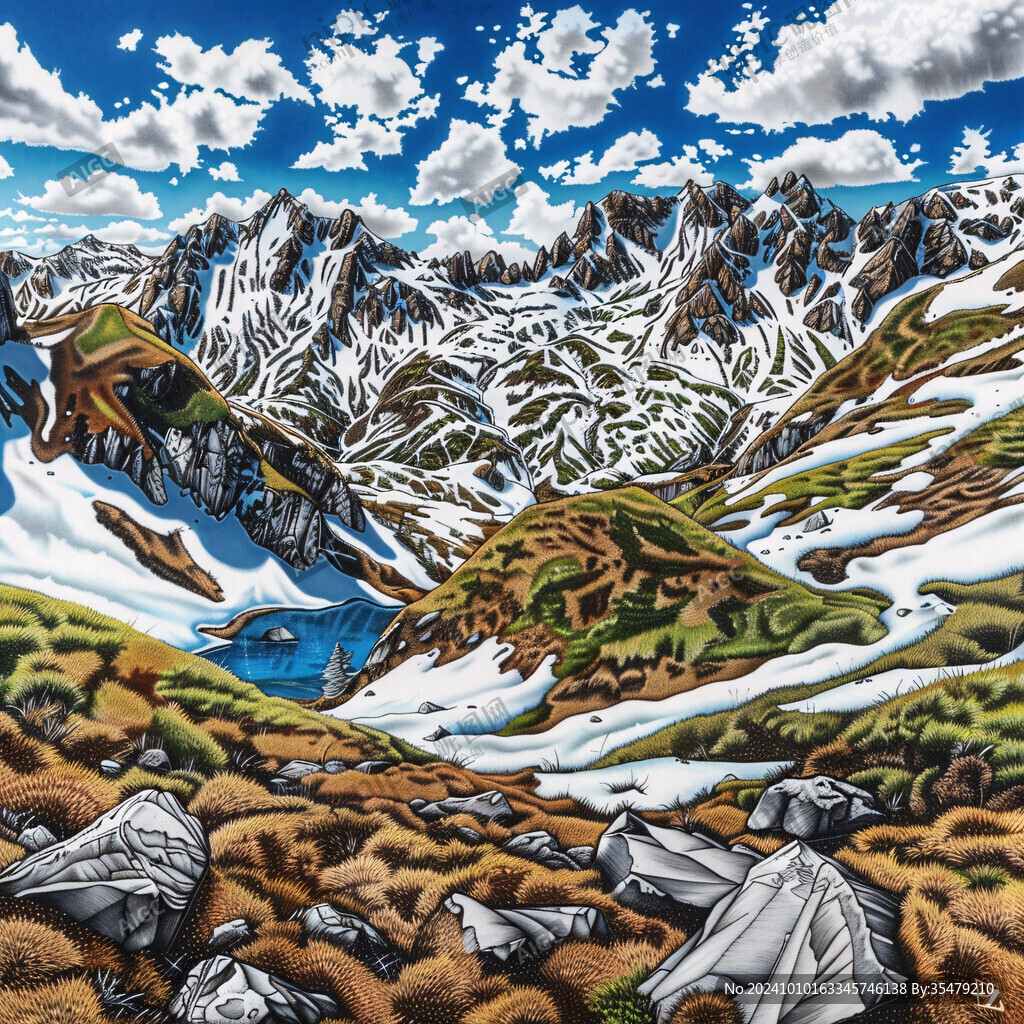 青藏高原插画