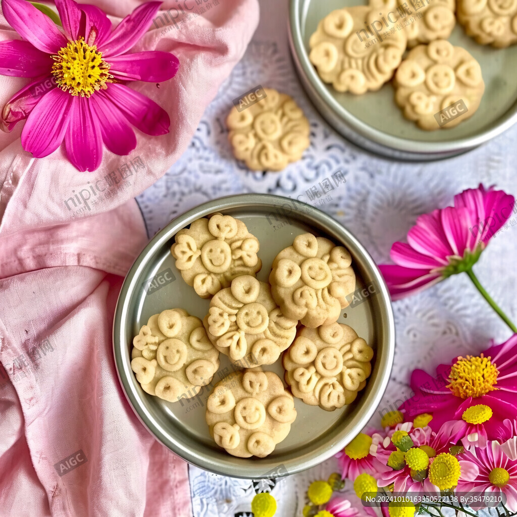 粘花小饼干