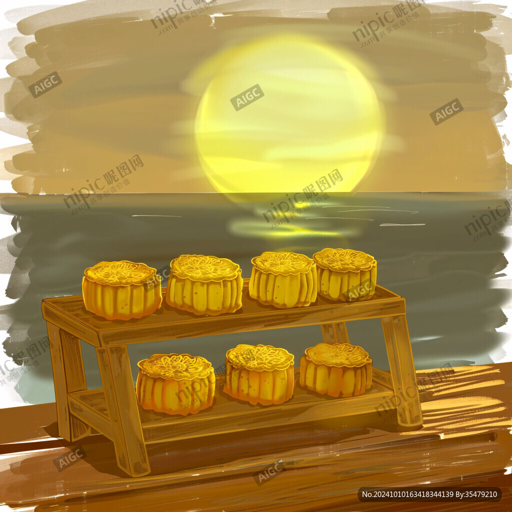 月饼插画月饼素材