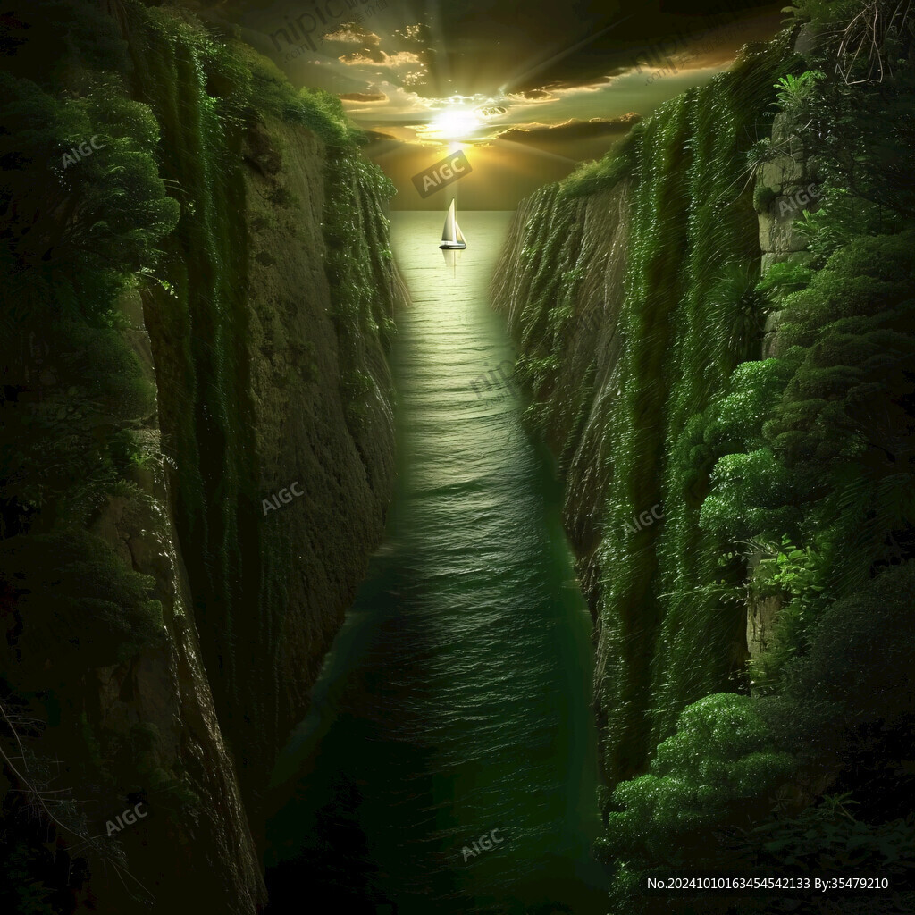 一线天绿色光影