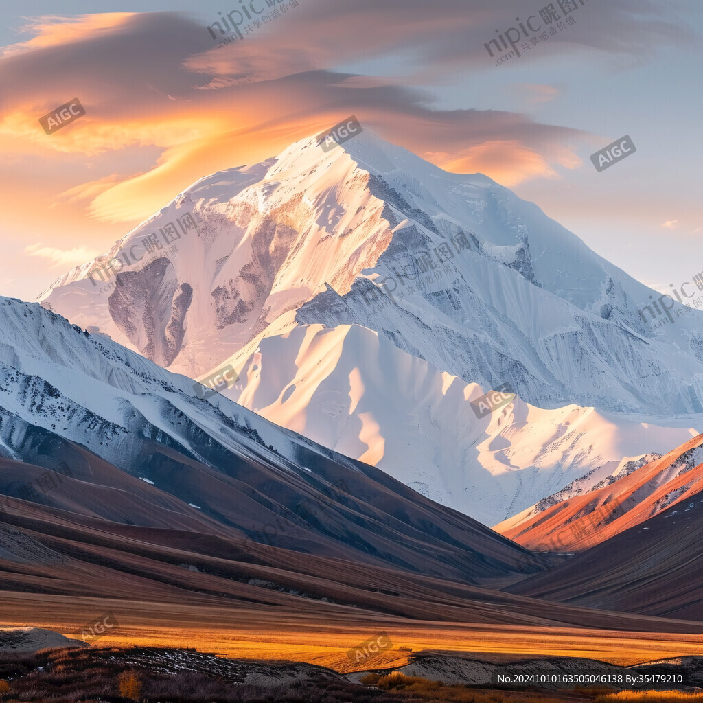 昆仑山玉珠峰雪山