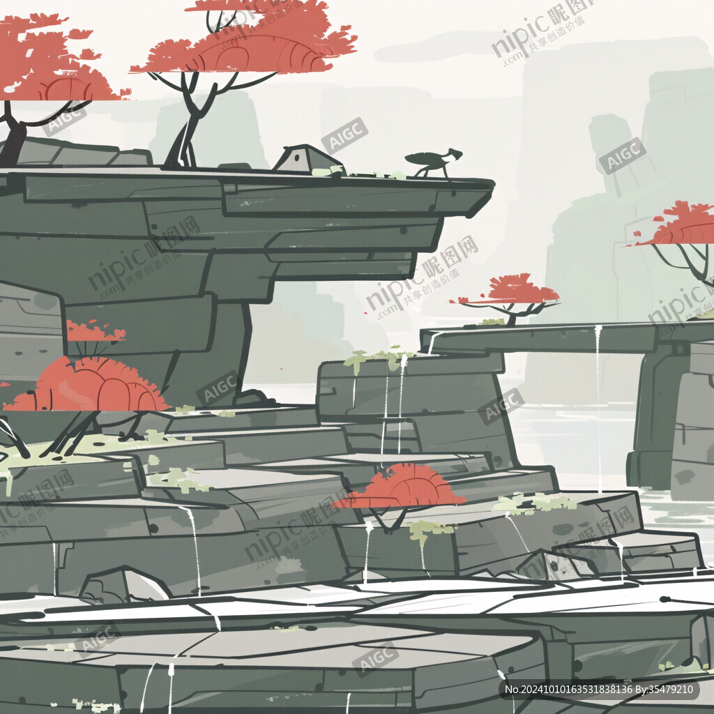 石林插画宣传素材背景