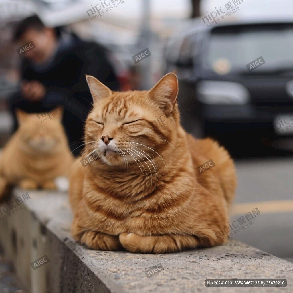眯眼看人的猫