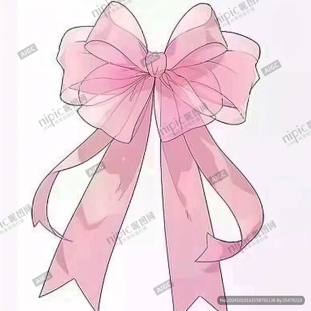 手绘蝴蝶结插画