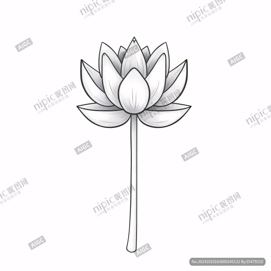 莲花线条图