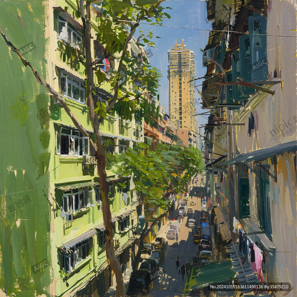 街道风景画