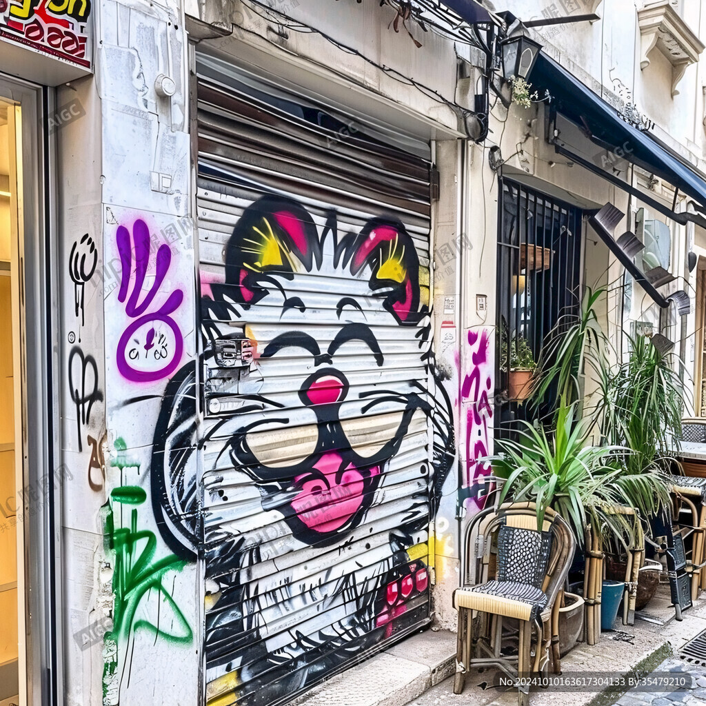 文艺小店涂鸦