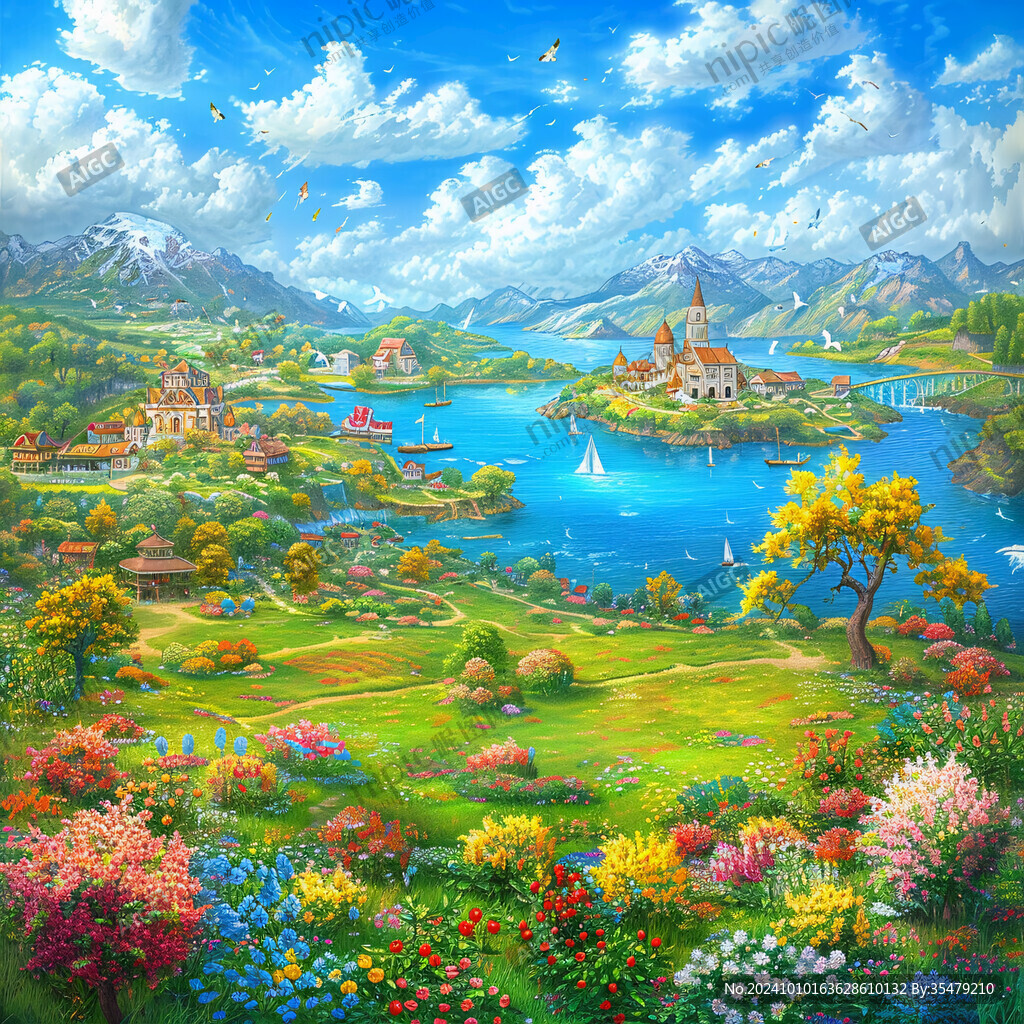 春天风景油画