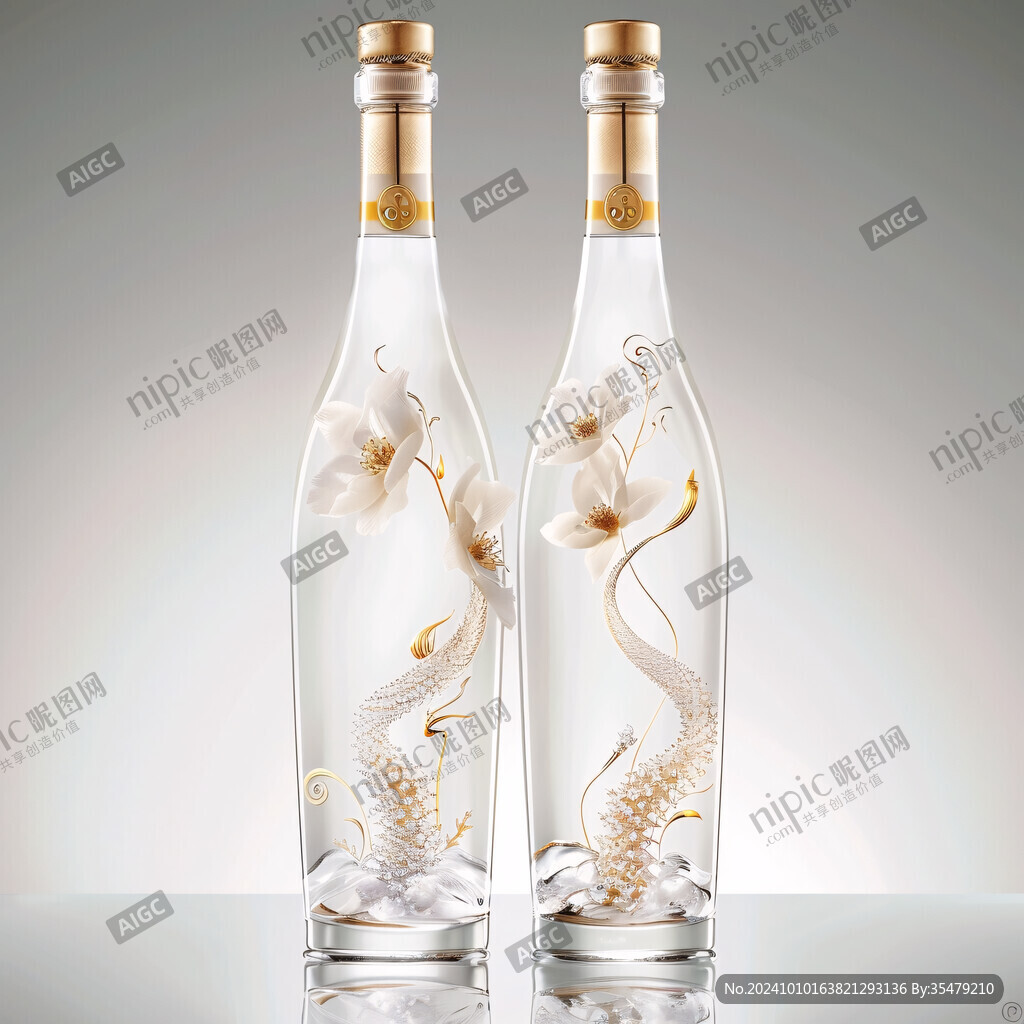 白酒瓶设计双龙戏珠