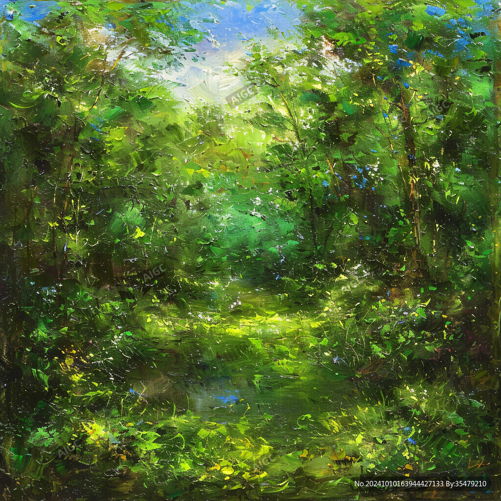 森林油画绘画