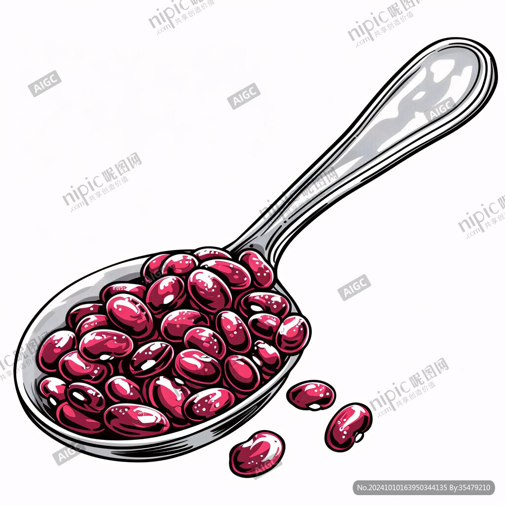 红豆豆荚插画