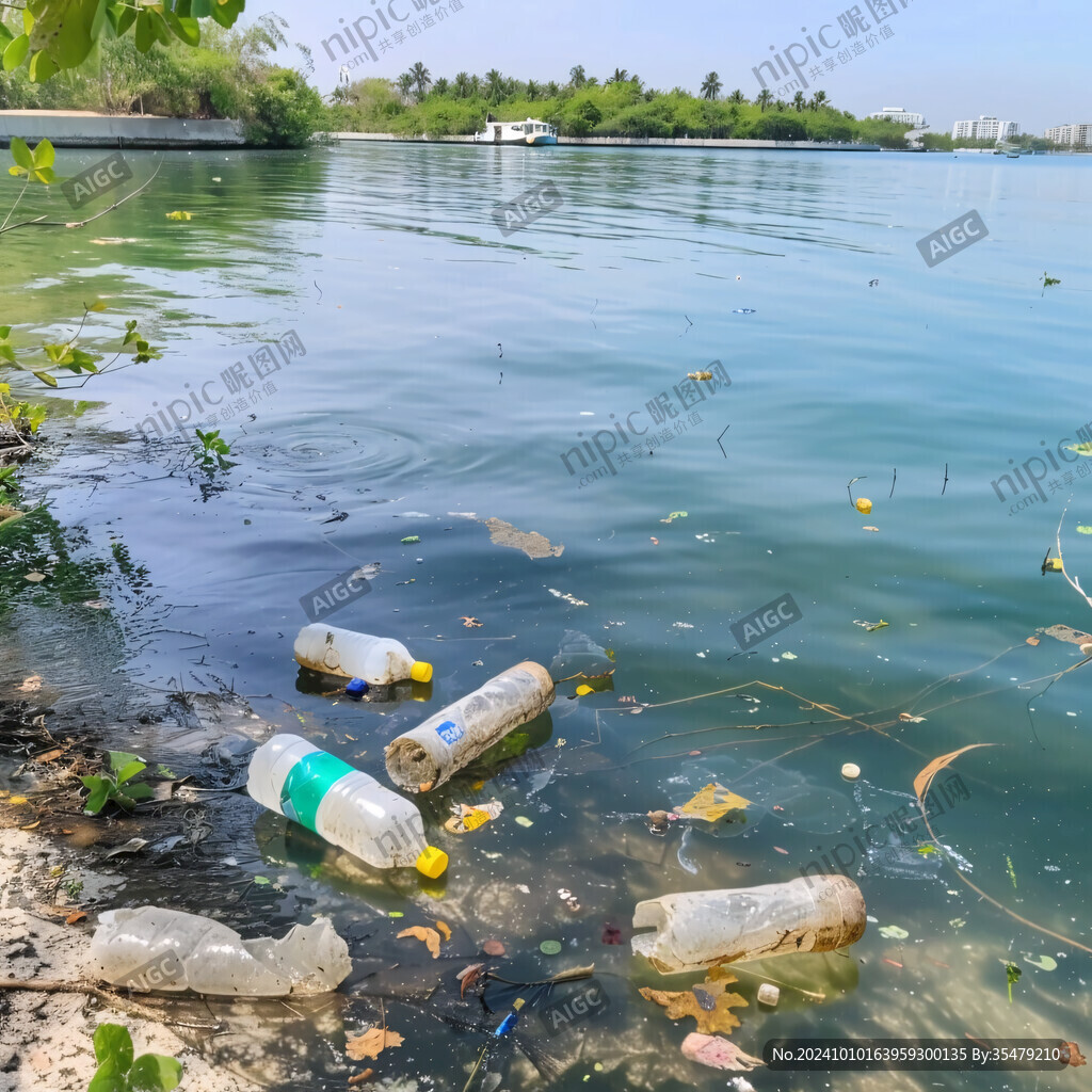 污染的湖水