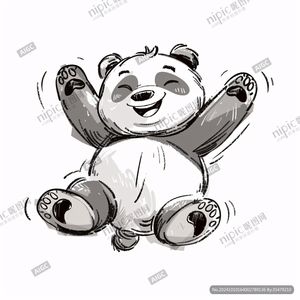 卡通练武熊猫