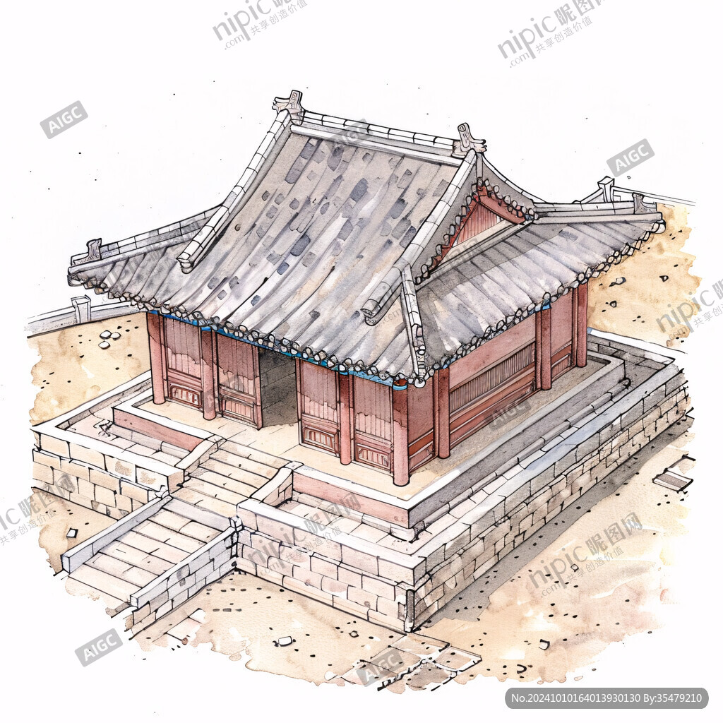 古代建筑插画