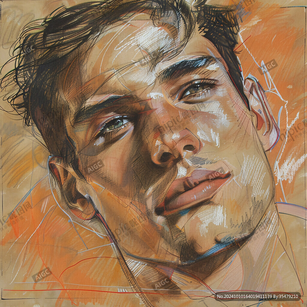 人脸色块拼接装饰画