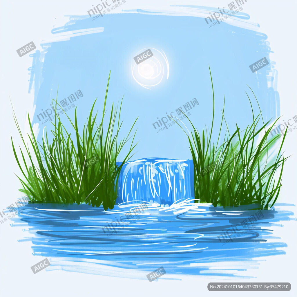 水上石头水草