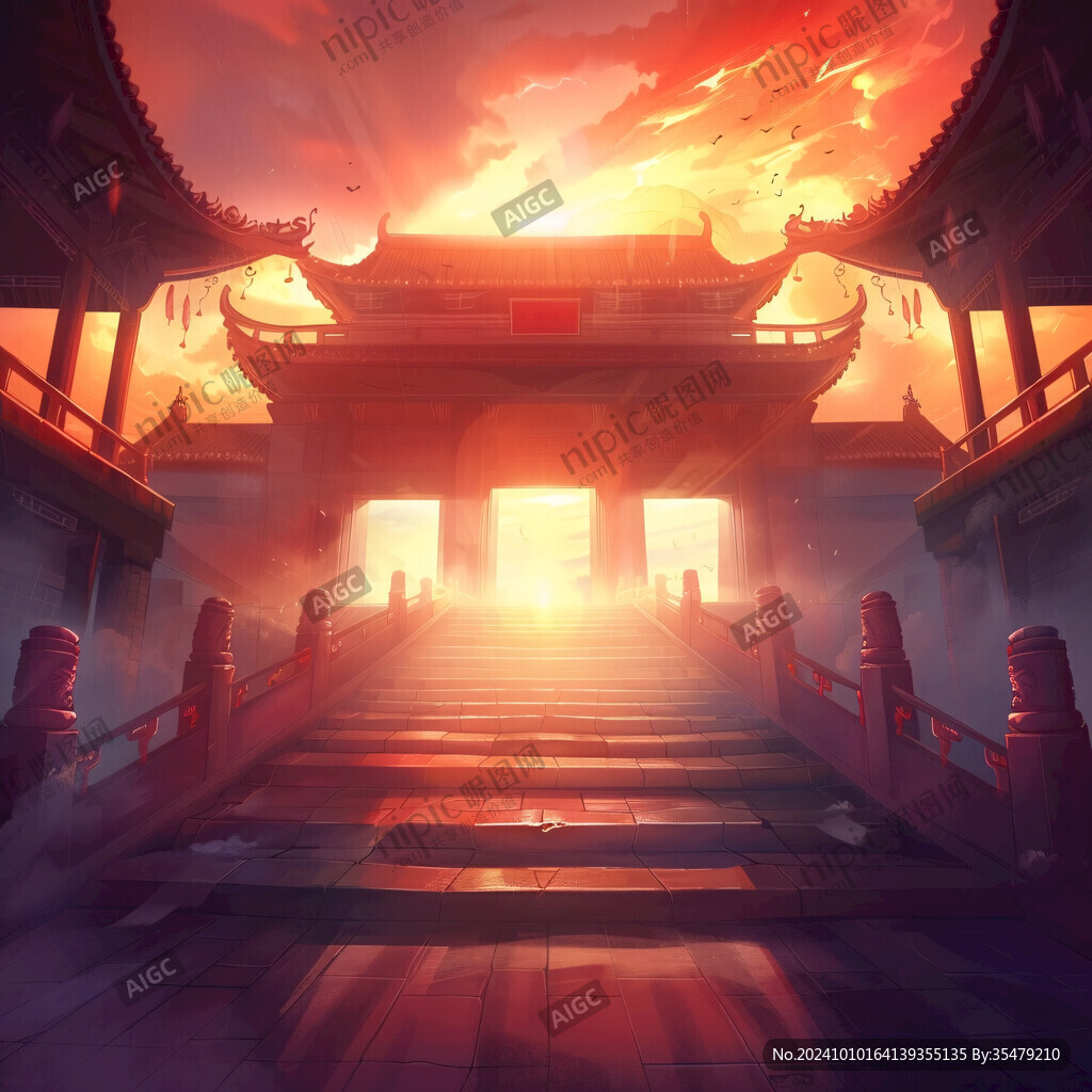 宫殿楼阁仙境仙人大殿